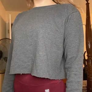 Hanes Raw Hem Crop Sweater